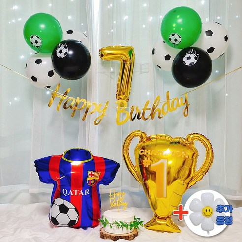 스마일파티 축구 생일 풍선 파티 세트, 1세트, 7세