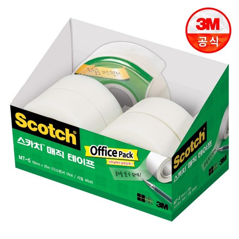 쓰리엠 스카치 매직 테이프 디스펜서 + 리필 x 5p 오피스 팩 세트 MT-5, 2세트