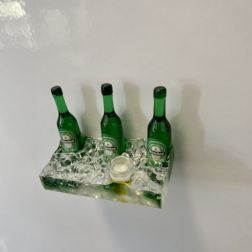 3D 스테레오 맥주 냉장고 미니 마이크로 콜라 냉장고 자석 냉장고 장식, C18 그린, 작은