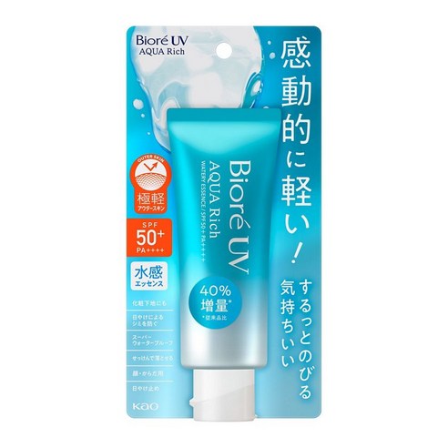 일본 Biore UV 비오레 선크림 아쿠아리치 워터리 에센스 70g 3개 세트 SPF50 PA 선크림 선스크린 얼굴몸용