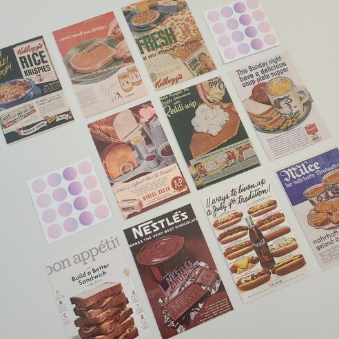 더네이처하우스 감성 인테리어 포스터 엽서 10pcs 세트 4종, 1.food