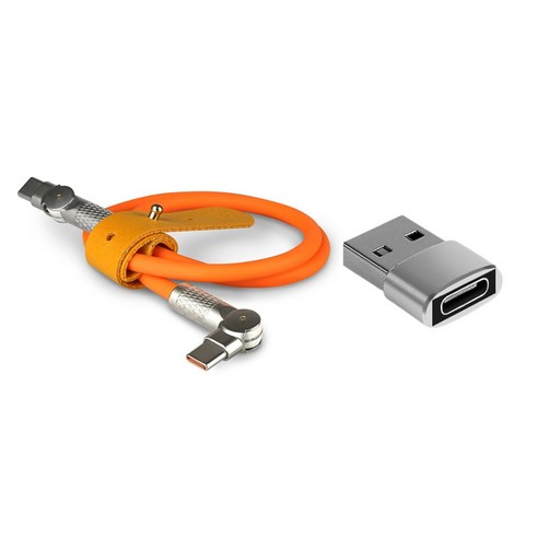이메이크 고속충전 60w C TO C LED 180도폴딩 USB PD케이블 1.2m (USB젠더포함), 1개, 120cm