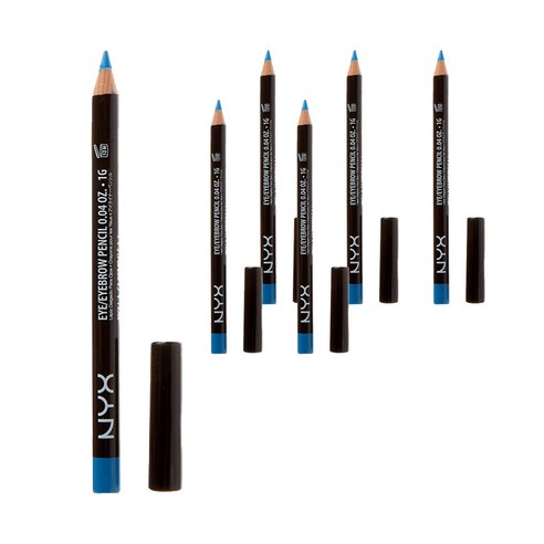 엔와이엑스 NYX 아이 앤 아이브로우 펜슬, Electric Blue, 6개
