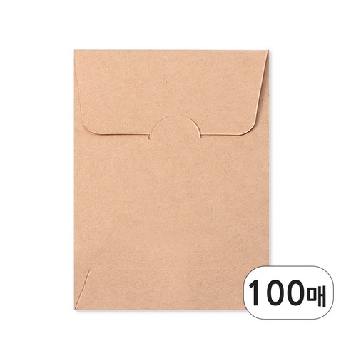 7x10cm 100매 세로형 끼움식 미니 증명사진 쿠폰 카드 사진관 명함 종이 봉투, 100개, 크라프트