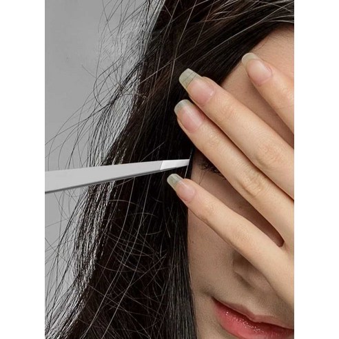 고정밀 인그로운헤어 핀셋 트위저 전문가용쪽집게, 1개, 6. 플랫 핀셋 돋보기+패드