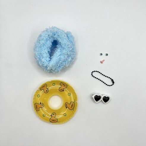 라라숑 모루 키링 DIY 패키지 세트 모루 철사 인형 만들기, 15mm 기본, 1세트, 라이트스카이