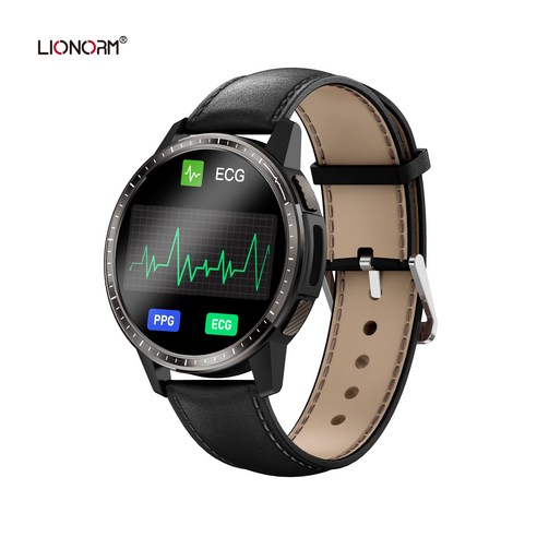 ECG PPG 프로 스포츠 스마트 워치, 블랙 벨트