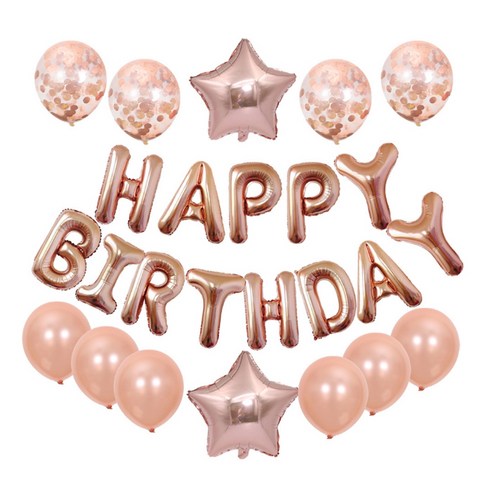 GAM 이벤트 파티 풍선 세트 생일파티 파티용품 생일파티세트 생일풍선 생일파티용품, 심플블링-샴페인골드