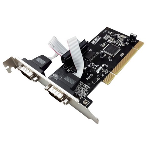 Xzante PCI 2S 직렬 포트 카드 DB-9 핀 산업용 통신 COM 확장 PC용, 검은 색