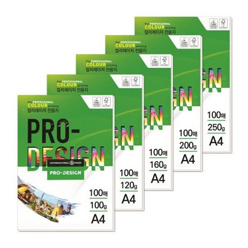 칼라레이저 전용지(Pro Design200gA4100매), A4