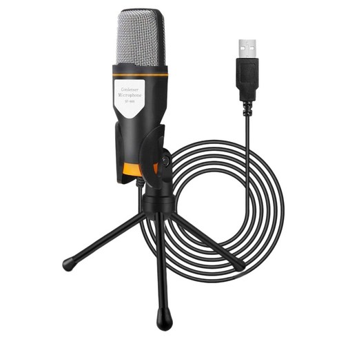 Xzante 팟캐스팅 및 스트리밍 미디어 녹음을 위한 삼각대 브래킷이 있는 PC 마이크 USB 게임 플러그 앤 플레이, 검은 색