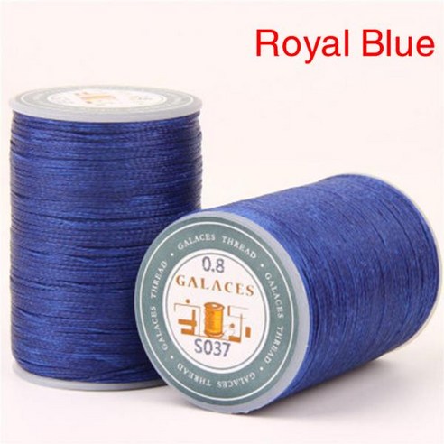 가죽공예 도구세트 90M 0.8MM 플랫 왁스 재봉 라인 두께 스레드 가죽 코드 공예 핸드 스티칭, 07 royal blue, 1개
