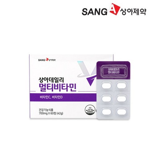 상아제약 데일리 멀티비타민 필수 종합 영양제 60p, 1박스, 60정