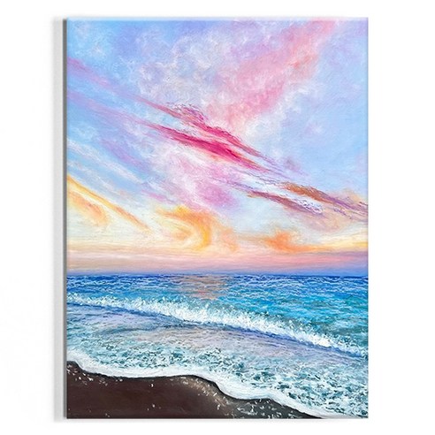 오로라데코덴 캔버스형 보석십자수 30x40cm, MK058 푸른빛 바다