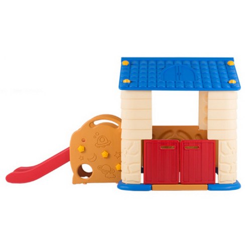 에듀플레이하우스4 블루 어린이집대형장난감 집미끄럼틀