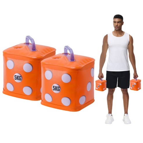 Deiris 3.5kg/5kg 물 덤벨 쌍 휴대용 여행 조절 가능 중량 덤벨 훈련 운동 운동 덤벨, 1세트, 5kg