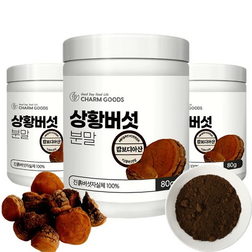 선한영향력 상황 버섯 가루 분말 고함량 배타글루칸, 3개, 80g