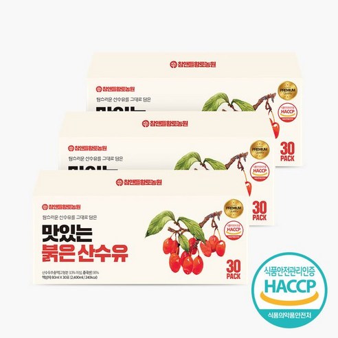 참앤들황토농원 맛있는 붉은 산수유 80mlX30포 3박스, 3개, 단일옵션