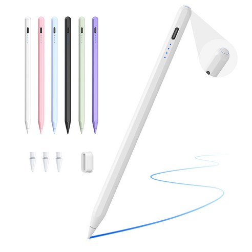 JAMJAKE 아이패드 호환 스타일러스 펜슬 스마트 터치펜 초미세 펜촉 USB-C 충전식 SP8