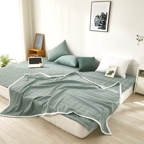 [오케이나우ㅣ인기상품] 시원한 여름밤을 위한 완벽한 선택: 스노우리플 선염시어서커 밴드형 침대 패드 [OKNOWㅣ추천상품]