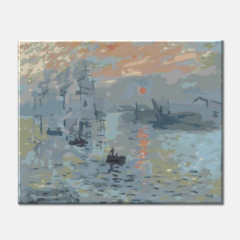 모모픽스페인팅 DIY명화그리기 40x50cm, J12 모네 해돋이, 1개