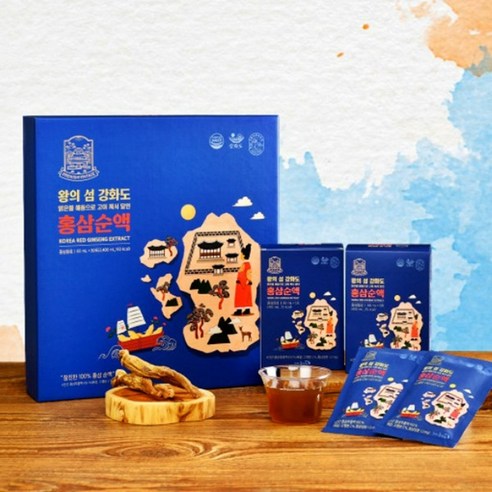 왕의 섬 강화도 홍삼 순액 80mlx30포 6년근홍삼추출액 100% 항산화 부모님선물
