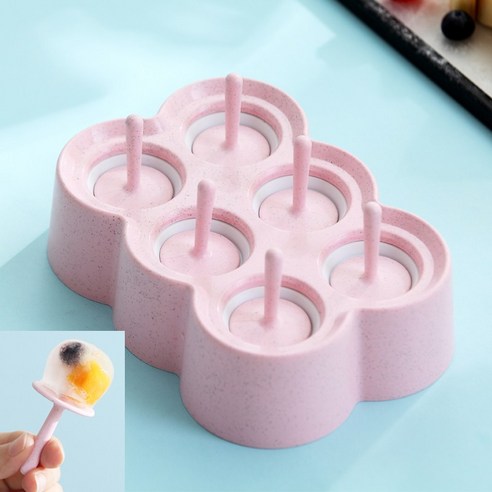 아이스크림 금형 상자 아이스크림 금형 뚜껑 아이스 큐브 아이스 캔디 미니 집에서 만든 아이스 큐브 아이스 몰드 아이스 캔디, 직사각형 아이스 캔디 몰드 [우아한 파우더]