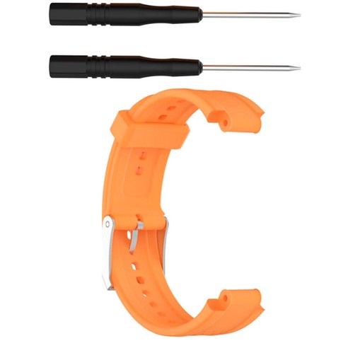 Garmin 포어 러너 25 용 실리콘 스트랩 교체 용 손목 밴드, 오렌지, 205x22mm