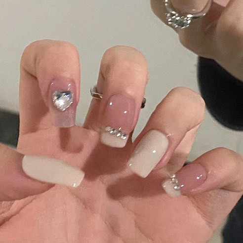 떨샵 인싸 키치 크리스탈 네일팁 인조네일 간편네일팁, 2개, NAIL-N393