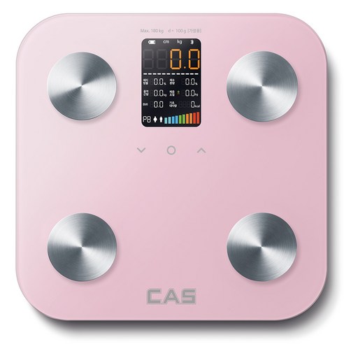 카스 스마트 LED 블루투스 체지방 측정기 체중계, 핑크, BFA-S10