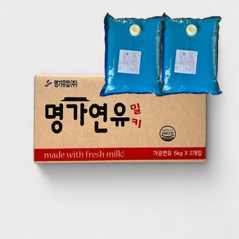 명가 밀키 연유 5kg 대용량연유 카페 업소용 파우치, 2개