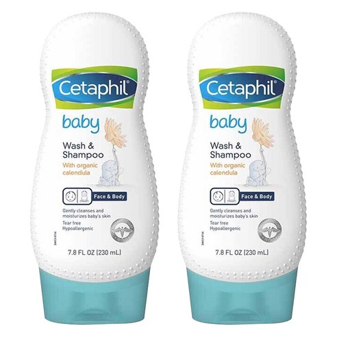 세타필 키즈 워시 & 샴푸 카렌듈라 함유, 2개, 230ml