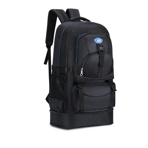 남자 배낭 야외 등산 가방 새로운50L아웃소싱 하이킹 가방 방수 대용량USB충전 패키지, 파란색