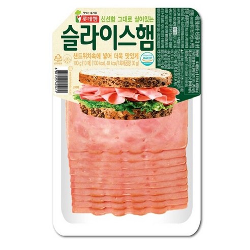 [푸른들마켓][롯데] 쉐프드 슬라이스햄 100g, 1개, 단일상품_개당 용량_상세페이지참조