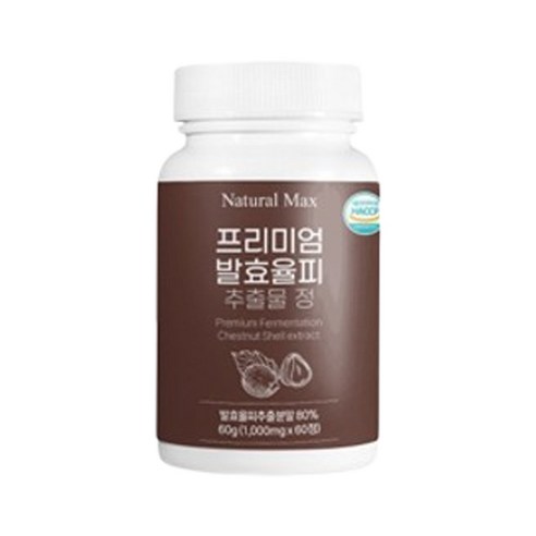내추럴맥스 프리미엄 발효율피 추출물 정 60정 1병 2개월분, 60g