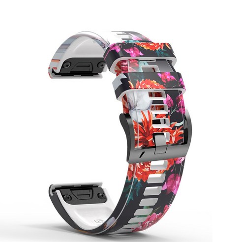 Garmin Forerunner 935 945 MARQ Athlete 스트랩 가민 QUICKFIT 22mm 고무 프린트 위장 퀵 릴리스 손목 스트랩, #7, Quick Fit 22mm