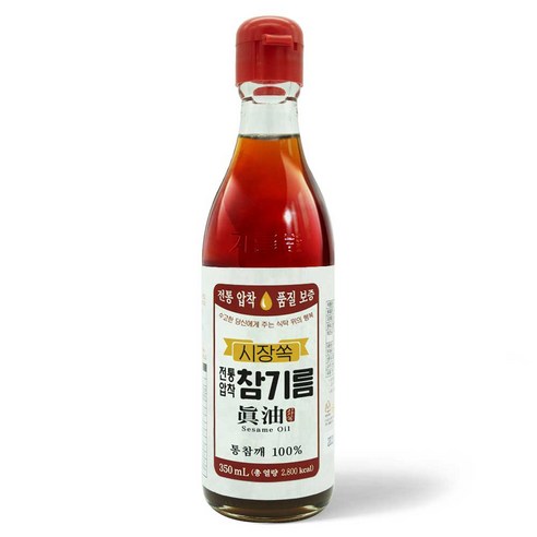 시장쏙 전통압착 참기름, 350ml, 1개
