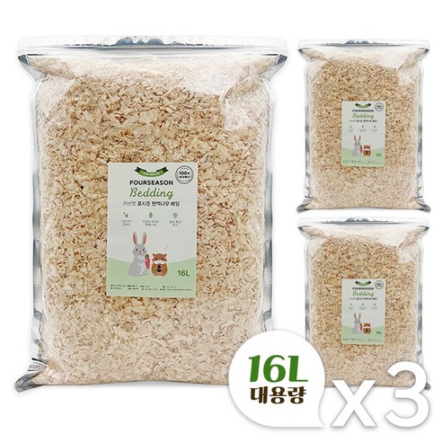 포시즌 편백나무 베딩, 3개, 16L