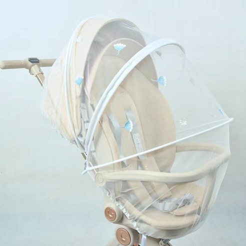 명신 키키 망사 자수 디럭스 휴대용 유모차 모기장, 민들레, 1개