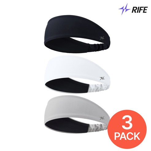 3개 Set RIFE 러닝라이프 스포츠 러닝 헬스 밴딩형 헤어밴드, 1세트, 혼합3개