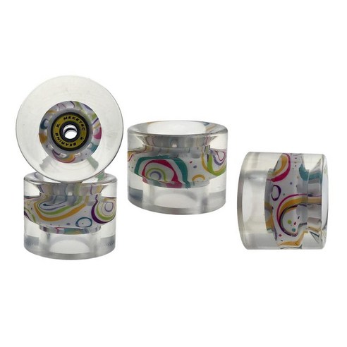 PU 크루저 스케이트 보드 바퀴 휠 교체 60mm 롱 보드 롤러, 노란색 원