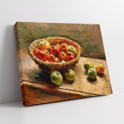 아트앤코 인테리어 캔버스 액자 50x40cm, 모네 사과 바구니