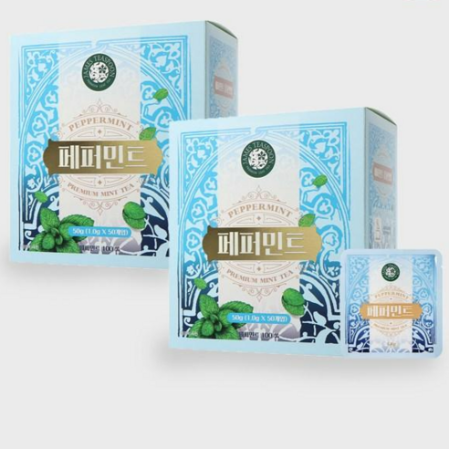 제임스티스푼 페퍼민트 허브차 삼각티백, 1g, 50개입, 2개