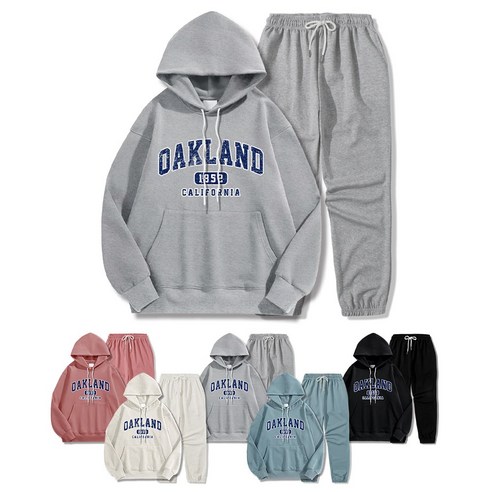 미스티그레이 스탠다드 특양면 오클랜드1852 후드티 밑밴딩 조거바지 세트