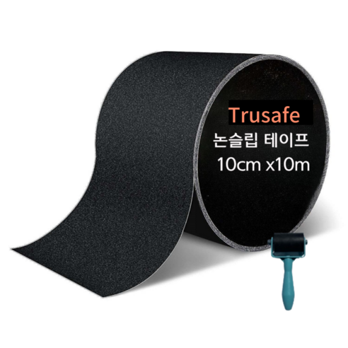 Trusafe 방 slip 야외 계단 경사로 및 바닥용 10cm x 10m 미끄럼방지 테이프 (실내외 사용 가능), 1개 
안전/호신용품