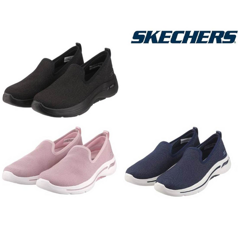 스케쳐스 여름 가을 시원한 여성 슬립온/신발 신상품 3종 고워크 아치핏 메쉬소재 초경량 반발력 지지력 장시간 보행 편안함