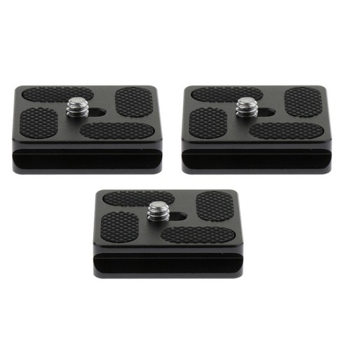 Arca-Swiss 삼각대 볼 헤드 용 3pcs 카메라 1/4 "퀵 릴리스 QR 플레이트, 60mm, 블랙, 알루미늄