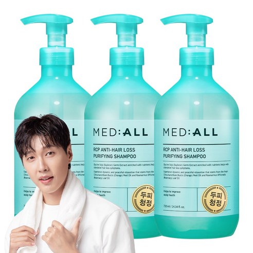 메디올 알시피 안티 헤어 로스 퓨리파잉 샴푸, 720ml, 3개