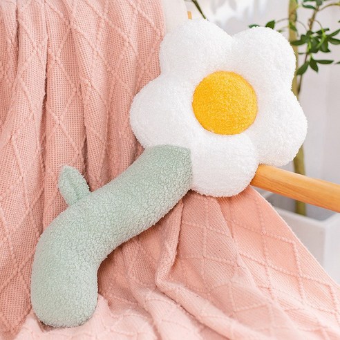 태양꽃 롱 쿠션 북유럽 가구 남녀 자다 다리 베개 가구 소파 꽃 쿠션, 테디 화이트, 70cm