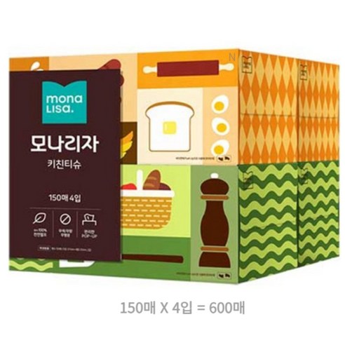 모나리자 키친티슈 150매, 4개